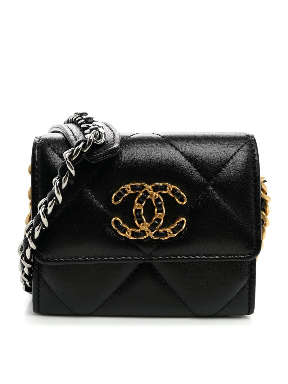 Lambskin Quilted Chanel 19 Flap Coin #341492C16B